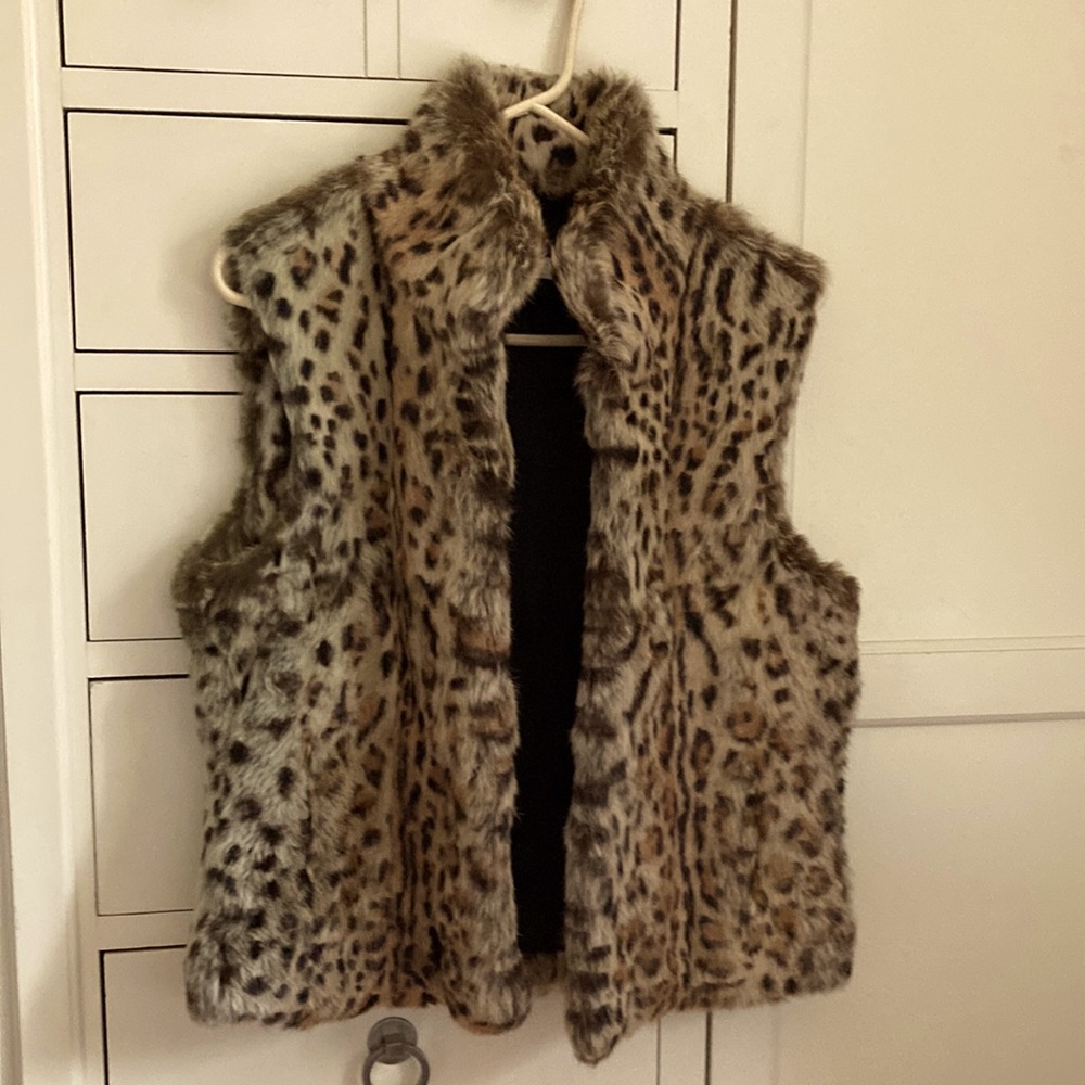 Authentic Rabbit fur Vest - leopard print